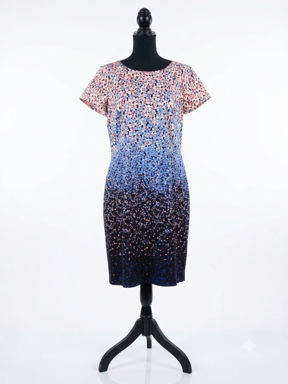 Talbots Pink and Blue Floral Ombre Midi Dress